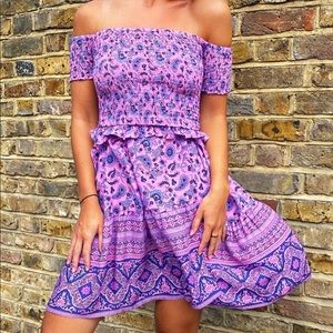 Purple Floral + Paisley Bardot Dress (Spell and the Gypsy Collective Dupe)